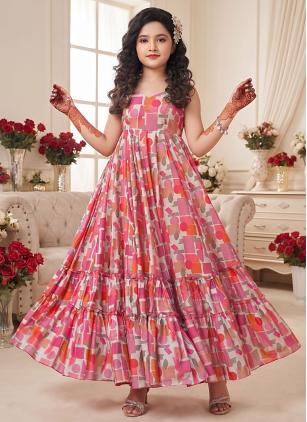 
                      Rayon Digital Print Multi Colour Ceremonial Gown