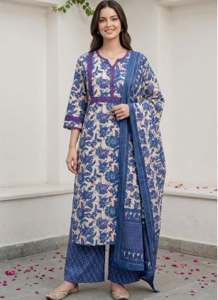 
                      Cotton Multi Colour Designer Pant Style Suit