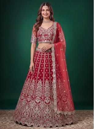 
                      Ceremonial Red Dori Work Designer Lehenga Choli