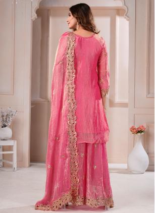 
                      Fandy Silk Embroidered Pink Trendy Salwar Kameez