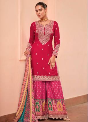 
                      Amazing Pink Palazzo Salwar Suit