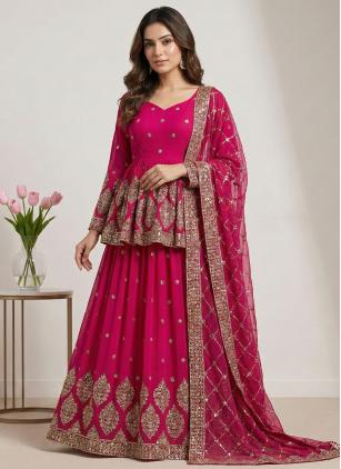 
                      Attractive Pink A - Line Lehenga Choli