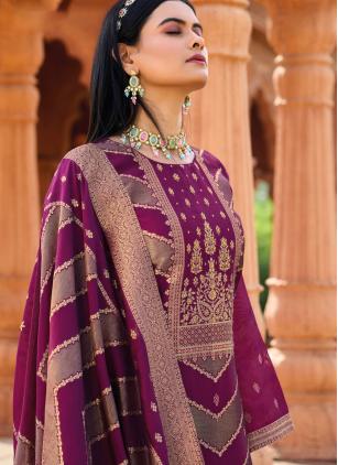 
                      Banglori Silk Purple Pant Style Suit