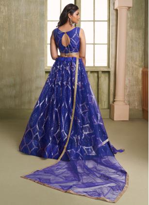 
                      Blue Trendy Reception Lehenga Choli