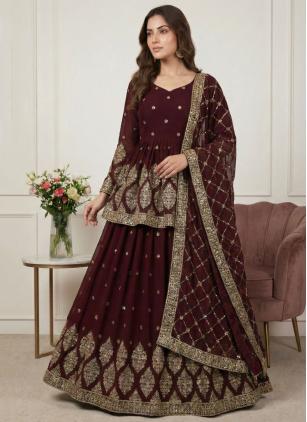 
                      Beautiful Faux Georgette A - Line Lehenga Choli