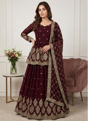 
                      Beautiful Faux Georgette A - Line Lehenga Choli