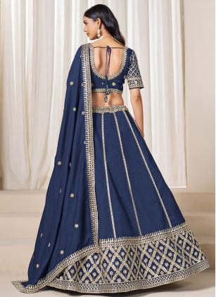 
                      Blue Art Silk Party Wear Lehenga Choli