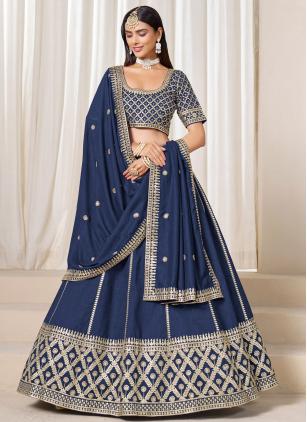 
                      Blue Art Silk Party Wear Lehenga Choli