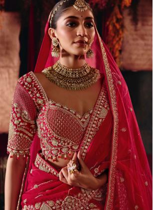 
                      Bridal Rani Silk Designer Lehenga Choli