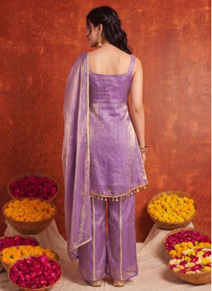 
                      Casual Fandy Lace Lavender Readymade Salwar Kameez