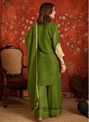 
                      Casual Green Crunchy Readymade Salwar suit