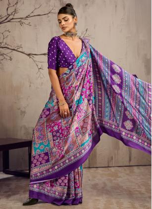 Casual Multi Colour Satin Trendy Saree - 2