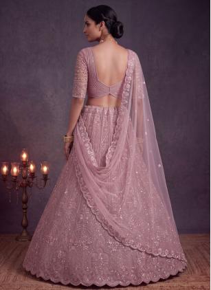 
                      Wedding Pink Beads Trendy Lehenga Choli