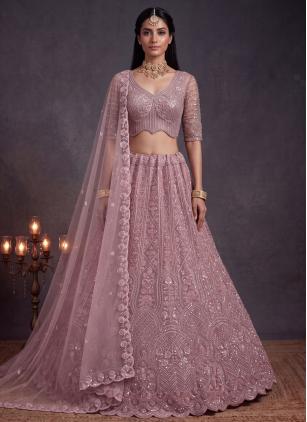 
                      Wedding Pink Beads Trendy Lehenga Choli