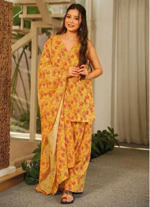 
                      Cotton Digital Print Mustard Patiala Salwar Suit
