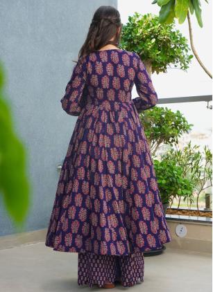 
                      Charming Purple Digital Print Party Wear Kurti