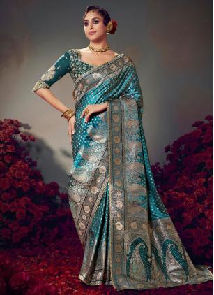 
                      Sea Green Weaving Fancy Fabric Contemporary Saree