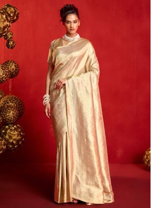 
                      Festival Beige Weaving Work Classic Saree