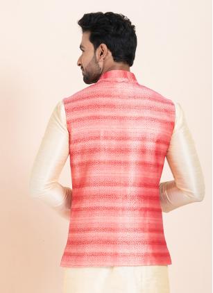 
                      Multi Colour Jacquard Work Cotton Nehru Jacket