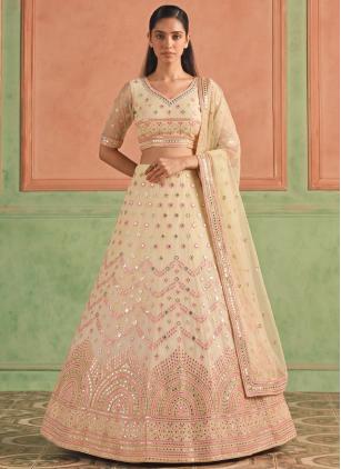 
                      Yellow Organza Trendy Lehenga Choli