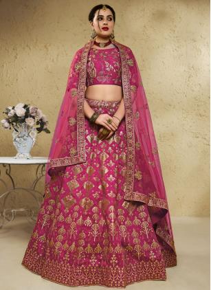 
                      Rani Embroidered Art Silk Trendy Lehenga Choli