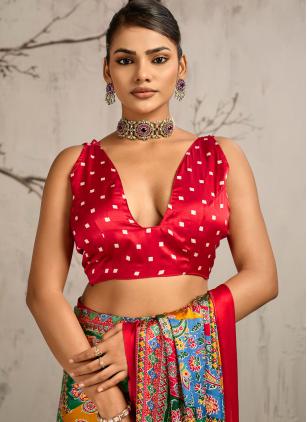 Printed Satin Multi Colour Classic Saree