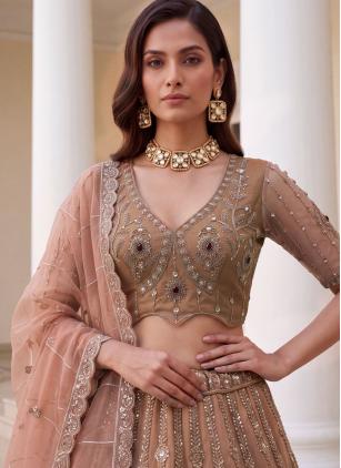 Fandy Beads Peach Designer Lehenga Choli - 2