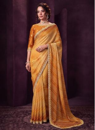 
                      Festival Mustard Embroidered Trendy Saree
