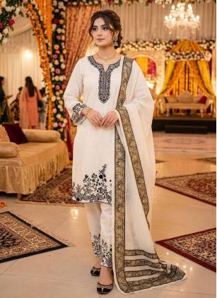 
                      Festival Off White Rayon Embroidered Salwar Kameez