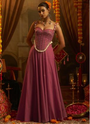 
                      Festival Pink Georgette Casual Kurti