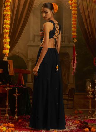 
                      Georgette Festival Black Mirror Work Casual Kurti