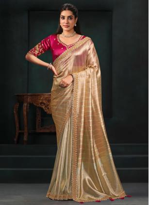
                      Gold Beads Kanjivaram Silk Trendy Saree