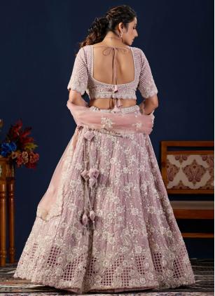
                      Bridal Pink Georgette Lehenga Choli