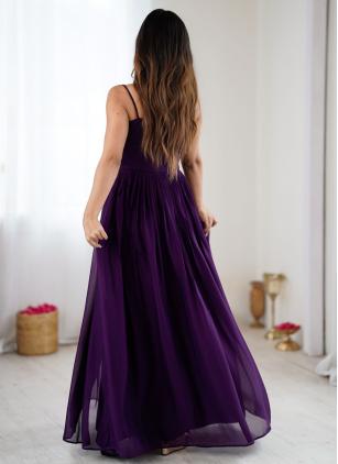 
                      Purple Embroidered Pure Georgette Designer Gown