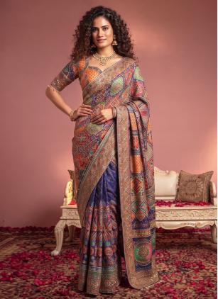 
                      Multi Colour Aari, Handwork, Khatli Work Faux Crepe Saree
