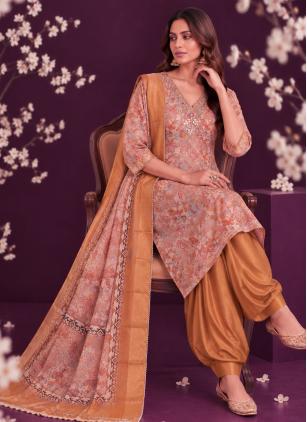 
                      Multi Colour Embroidered Cotton Patiala Salwar Kameez
