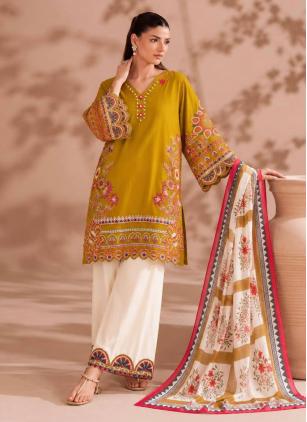 
                      Mustard Festival Embroidered Cotton Trendy Salwar Kameez