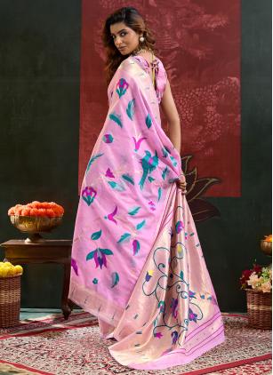 
                      Pink Casual Cotton Silk Trendy Saree
