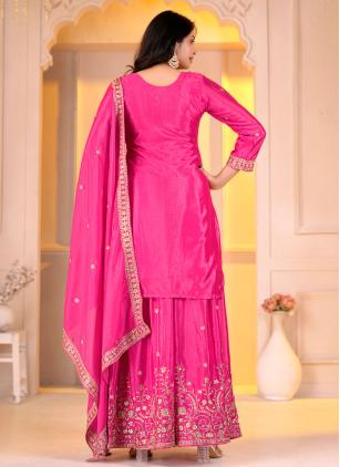 
                      Pink Festival Chinon Readymade Salwar Suit