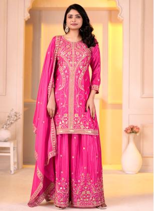 
                      Pink Festival Chinon Readymade Salwar Suit