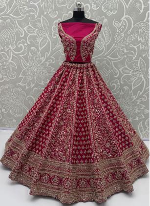 Rani Bridal Beads Silk Designer Lehenga Choli
