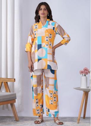 
                      Rayon Casual Multi Colour Co Ord Set