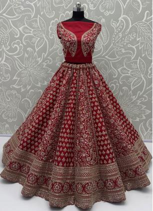 Red Bridal Silk Lehenga Choli