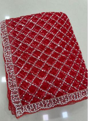 
                      Festival Red Net Contemporary Saree