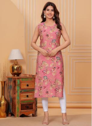 
                      Silk Digital Print Multi Colour Party Wear Kurti