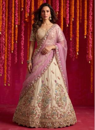 
                      Viscose Beads Zardosi Work Designer Lehenga Choli